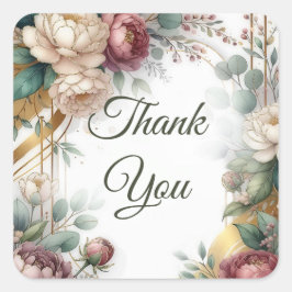 The Gilded Secret Garden Floral Glam Wedding  スクエアシール