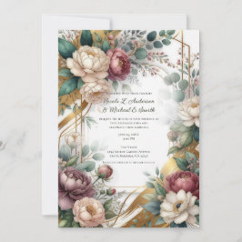 The Gilded Secret Garden Floral Glam Wedding  招待状