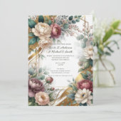 The Gilded Secret Garden Floral Glam Wedding  招待状 (スタンド正面)