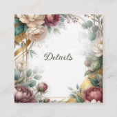 The Gilded Secret Garden Floral Wedding Details スクエア名刺 (正面)
