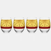 The Gilded Zenith: Molten Gold & Deep Crimson Ache ステムなしワイングラス (裏面)