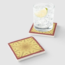 The Gilded Zenith: Molten Gold & Deep Crimson Ent ストーンコースター