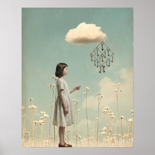 The Girl & Her Key Kite | Surreal Storybook ポスター (正面)