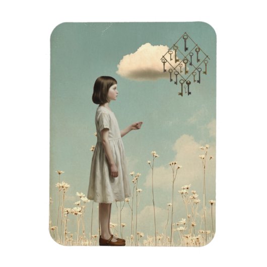 The Girl & Her Key Kite | Surreal Storybook  マグネット (縦)
