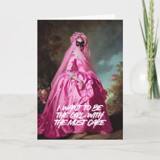 "The Girl With The Most Cake" Greeting Card シーズンカード (正面)