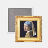 The Girl with the Pearl Earring by Vermeer マグネット (正面/裏面)