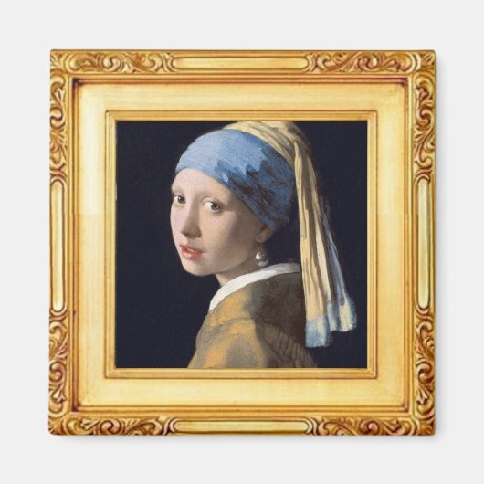 The Girl with the Pearl Earring by Vermeer マグネット (正面)