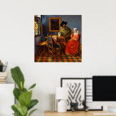 The glass of wine by Johannes Vermeer ポスター (ホームオフィス)
