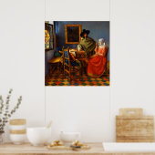 The glass of wine by Johannes Vermeer ポスター (キッチン)