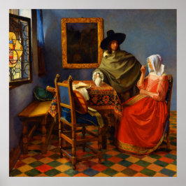 The glass of wine by Johannes Vermeer  ポスター