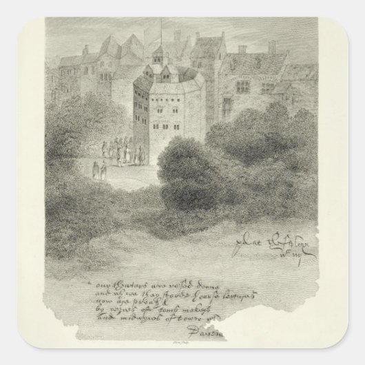 The Globe Theater, Bankside, Southwark，博士の後 スクエアシール (正面)