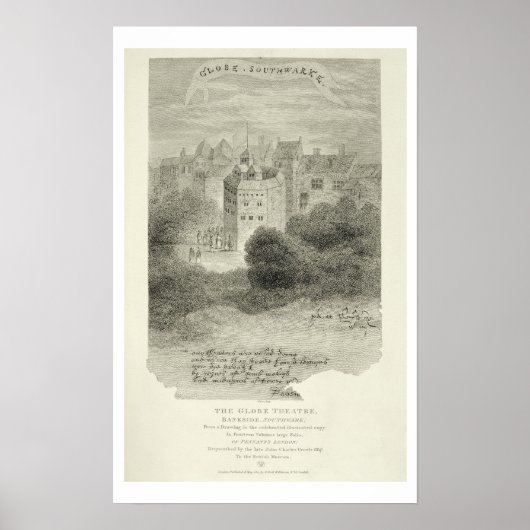 The Globe Theater, Bankside, Southwark，博士の後 ポスター (正面)
