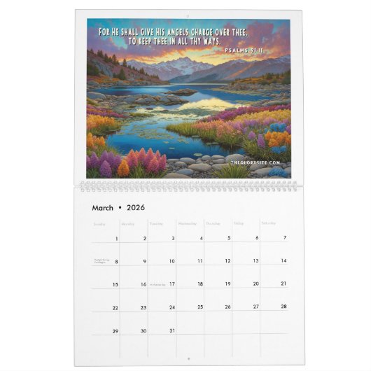 The Glory Site Bible Verse 12 month Calendar カレンダー (3月 2026)