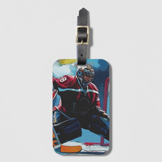 The Goaltender - Ice Hockey Goalie T-Shirt ラゲッジタグ (正面縦)