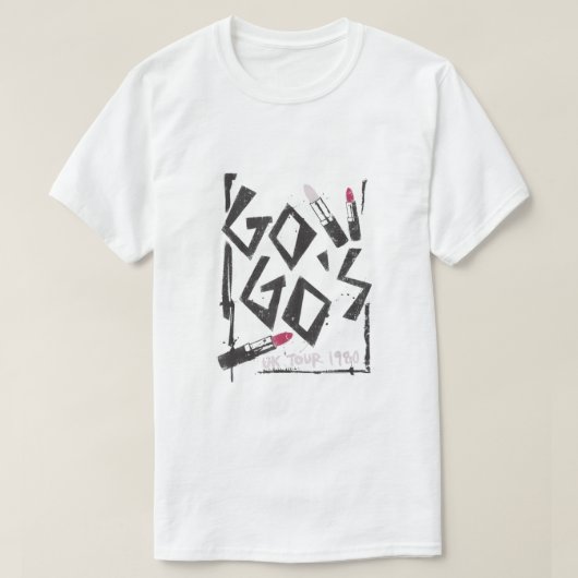 The GoGos UK 1980ツアー Tシャツ (デザイン正面)