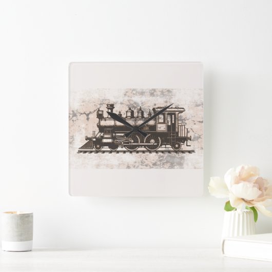 The golden age of steam スクエア壁時計 (ホーム)