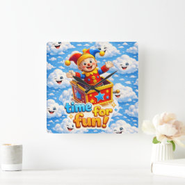 The golden toy box nursery wall clock スクエア壁時計