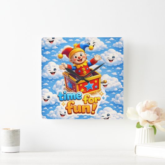 The golden toy box nursery wall clock スクエア壁時計 (ホーム)