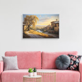 The Golden Willow at Sunset キャンバスプリント (インサイチュ (リビング))