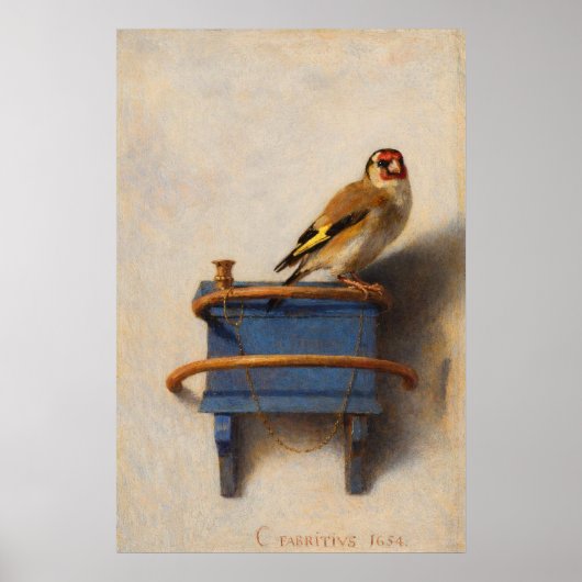 The Goldfinch by Carel Fabritius ポスター (正面)
