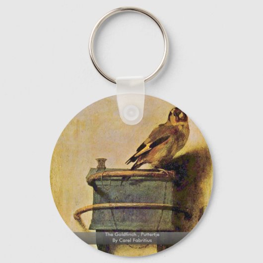 The Goldfinch., Puttertje By Carel Fabritius キーホルダー (正面)
