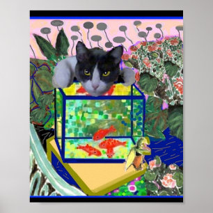 The Goldfish and Sheba Parody, Cat Art  ポスター