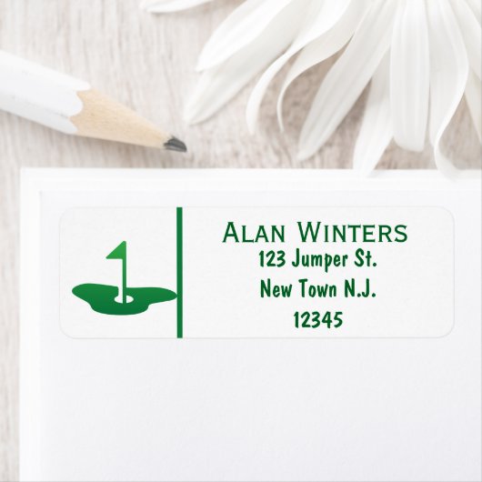 The Golfer Return Address Label ラベル (インサイチュ)