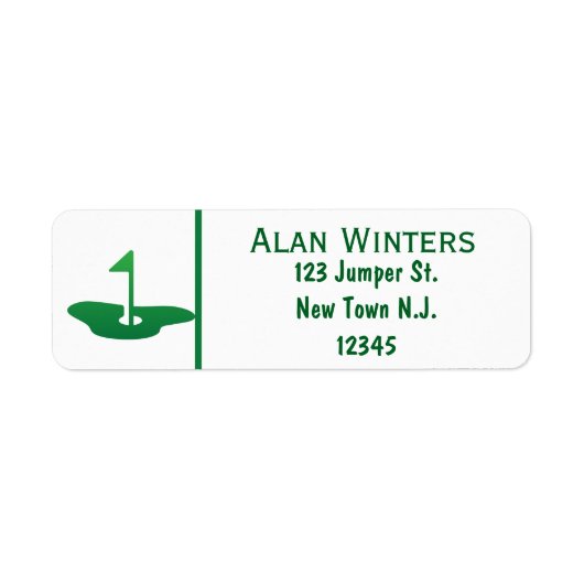 The Golfer Return Address Label ラベル (正面)