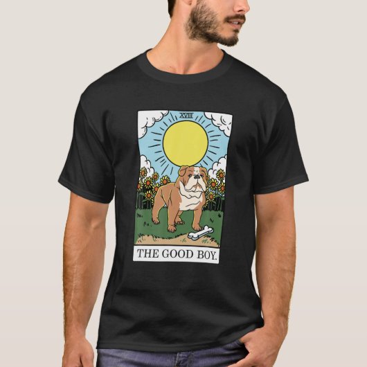 The Good Boy Bulldog Aesthetic Tarot Card Puppy Lo Tシャツ (正面)