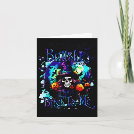 The Good Girl In Me Got Tired Halloween Witch Skul カード (正面)