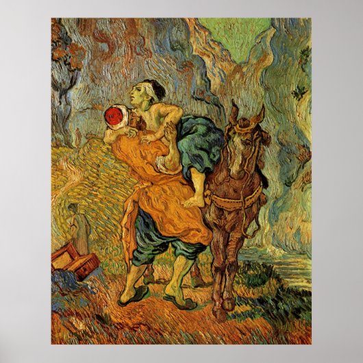 The Good Samaritan after Delacroix by van Gogh ポスター (正面)