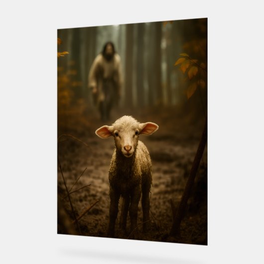 The Good Shepherd and the Lost Lamb – Jesus & Lamb アクリルサイン (傾斜)