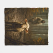 The Good Shepherd and the Lost Lamb – Jesus & Lamb フリースブランケット (正面(横))