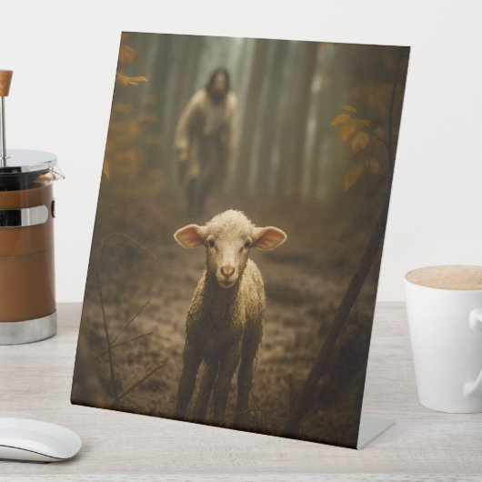 The Good Shepherd and the Lost Lamb – Jesus & Lamb 台座サイン (インサイチュ)