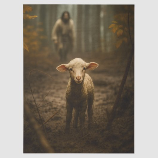 The Good Shepherd and the Lost Lamb – Jesus & Lamb 薄葉紙 (正面)