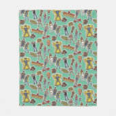 The Gooniesレトロステッカーパターン フリースブランケット (正面)