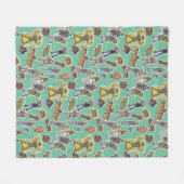 The Gooniesレトロステッカーパターン フリースブランケット (正面(横))