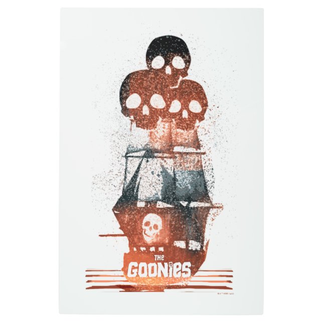 The Goonies Pirate Ship Silhouette Graphic メタルプリント (正面)