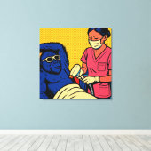 The Gorilla Who Goes to the Hair Removal Salon キャンバスプリント (インサイチュ (ウッドフロア))