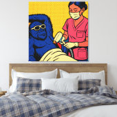 The Gorilla Who Goes to the Hair Removal Salon キャンバスプリント (インサイチュ (寝室))