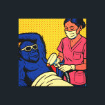 The Gorilla Who Goes to the Hair Removal Salon キャンバスプリント<br><div class="desc">After all,  we should start targeting gorillas as customers too. I want to see more gorillas going to hair removal salons!</div>