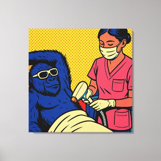 The Gorilla Who Goes to the Hair Removal Salon キャンバスプリント (正面)