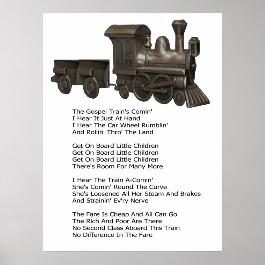 THE GOSPEL TRAIN-POSTER-WITH SONG LYRICS ポスター (正面)