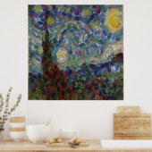 The Gourdy Night Starry Fine Art Spoof ポスター (キッチン)