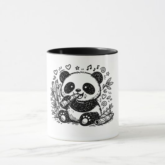 The Gourmet Panda: A Whimsical Bamboo Feast マグカップ (中央)