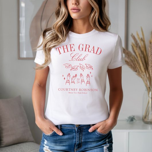 The Grad Club Modern Red Graduation Tシャツ