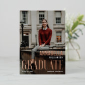 The Graduate のおしゃれな最新号の表紙 箔招待状 (立ち正面)