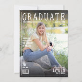 「The Graduate」マガジンカバー トレンディでおしゃれな招待状 招待状 (正面)