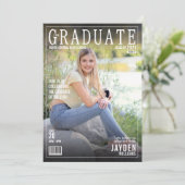 「The Graduate」マガジンカバー トレンディでおしゃれな招待状 招待状 (スタンド正面)