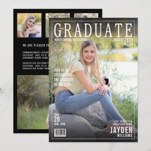 「The Graduate」マガジン表紙 トレンディ・チック招待状 招待状 (正面/裏面)